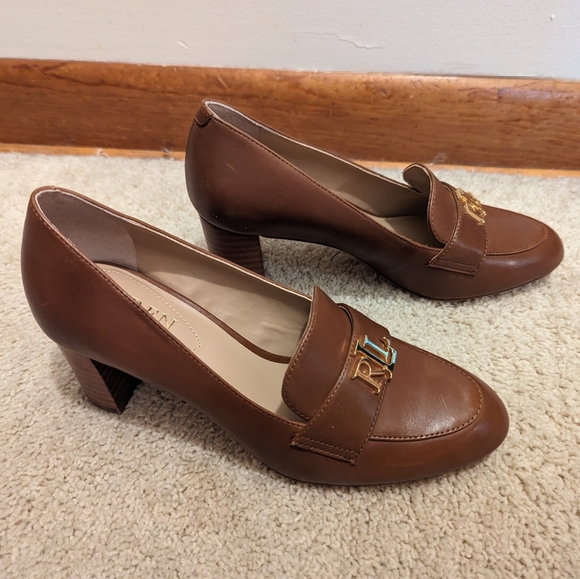 Lauren Ralph Lauren Size 5B Tan Leather Pumps - Picture 4 of 8